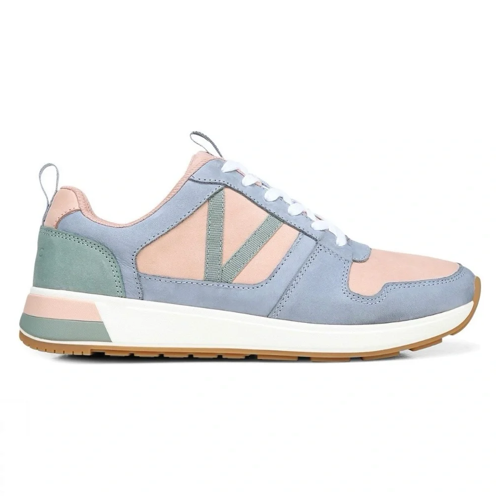 NEW Vionic Rechelle Women's Lace-up Casual Sneaker Shoes Misty Pink Blue & Green - Picture 3 of 8